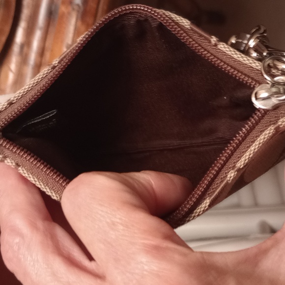 Nwt. Coach Signature C Brown and tan wristlet. - Picture 3 of 6